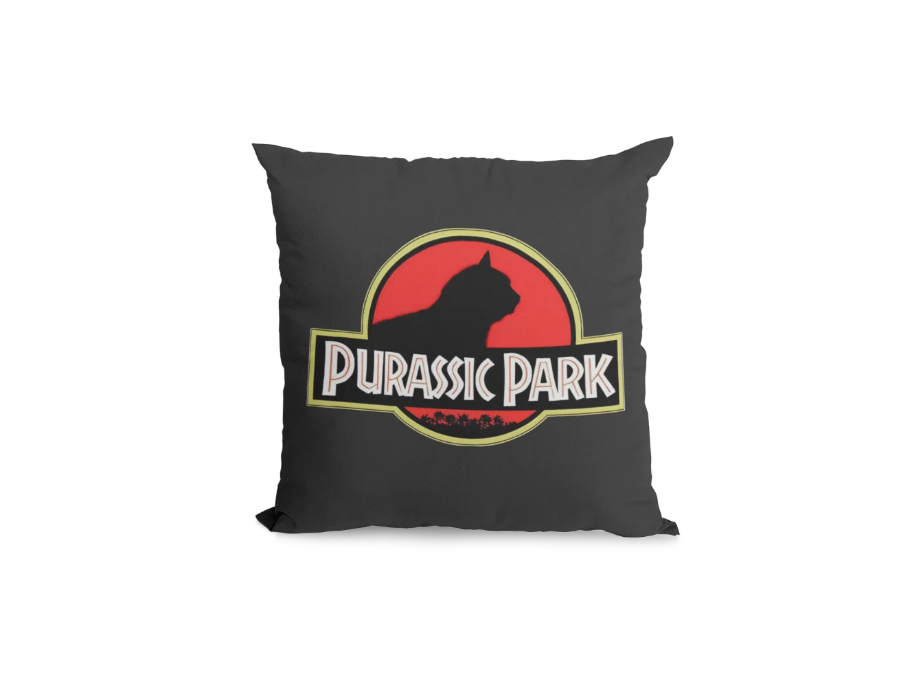 purassic park black pillowcase for cat lovers