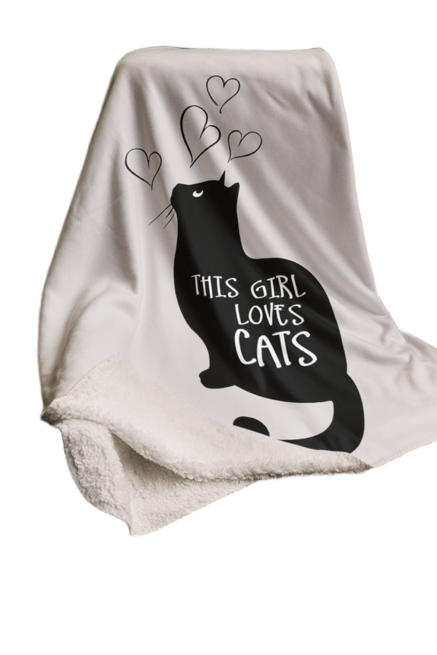 white flannel blanket for black cat lovers