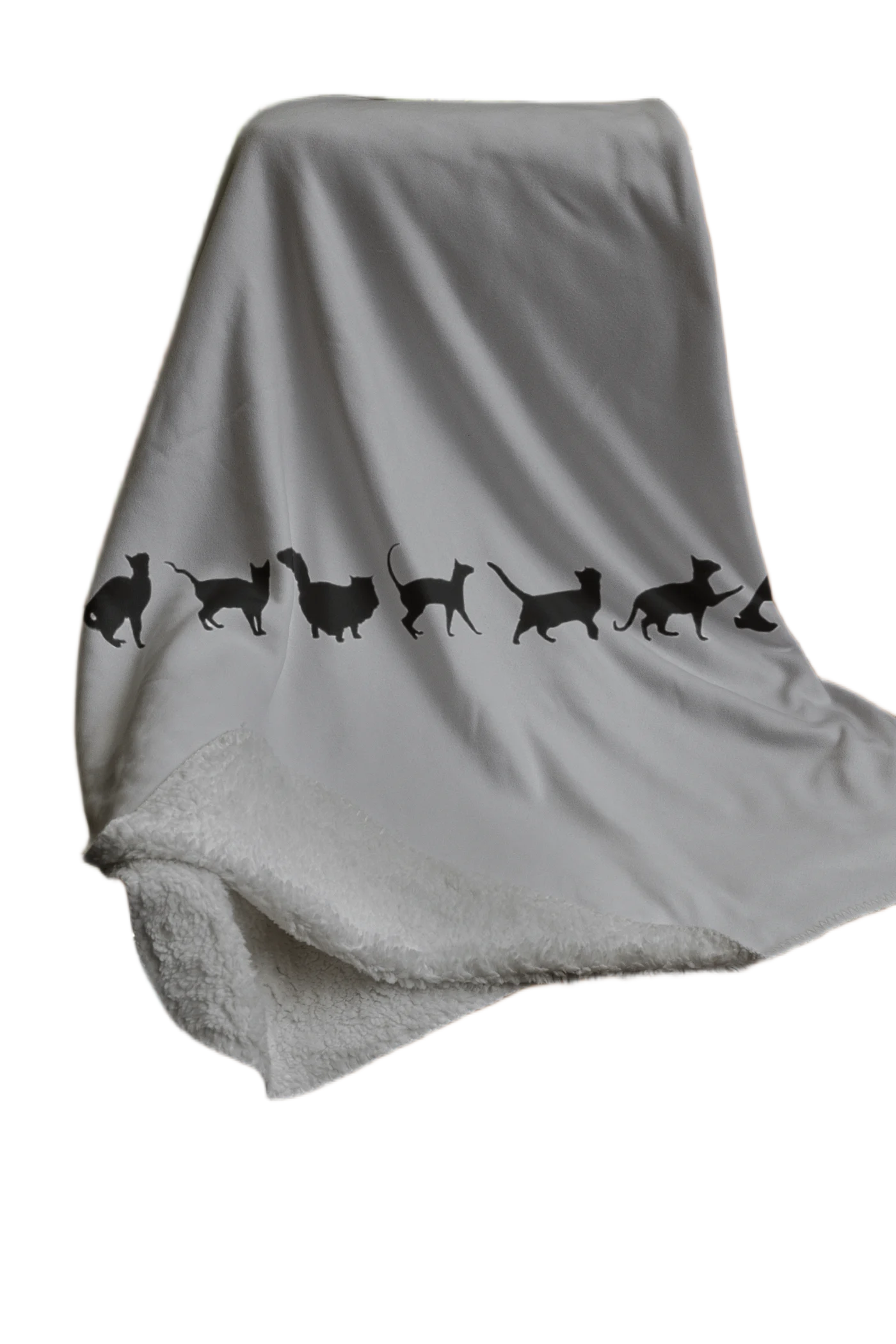 grey flannel blanket for black cat lovers