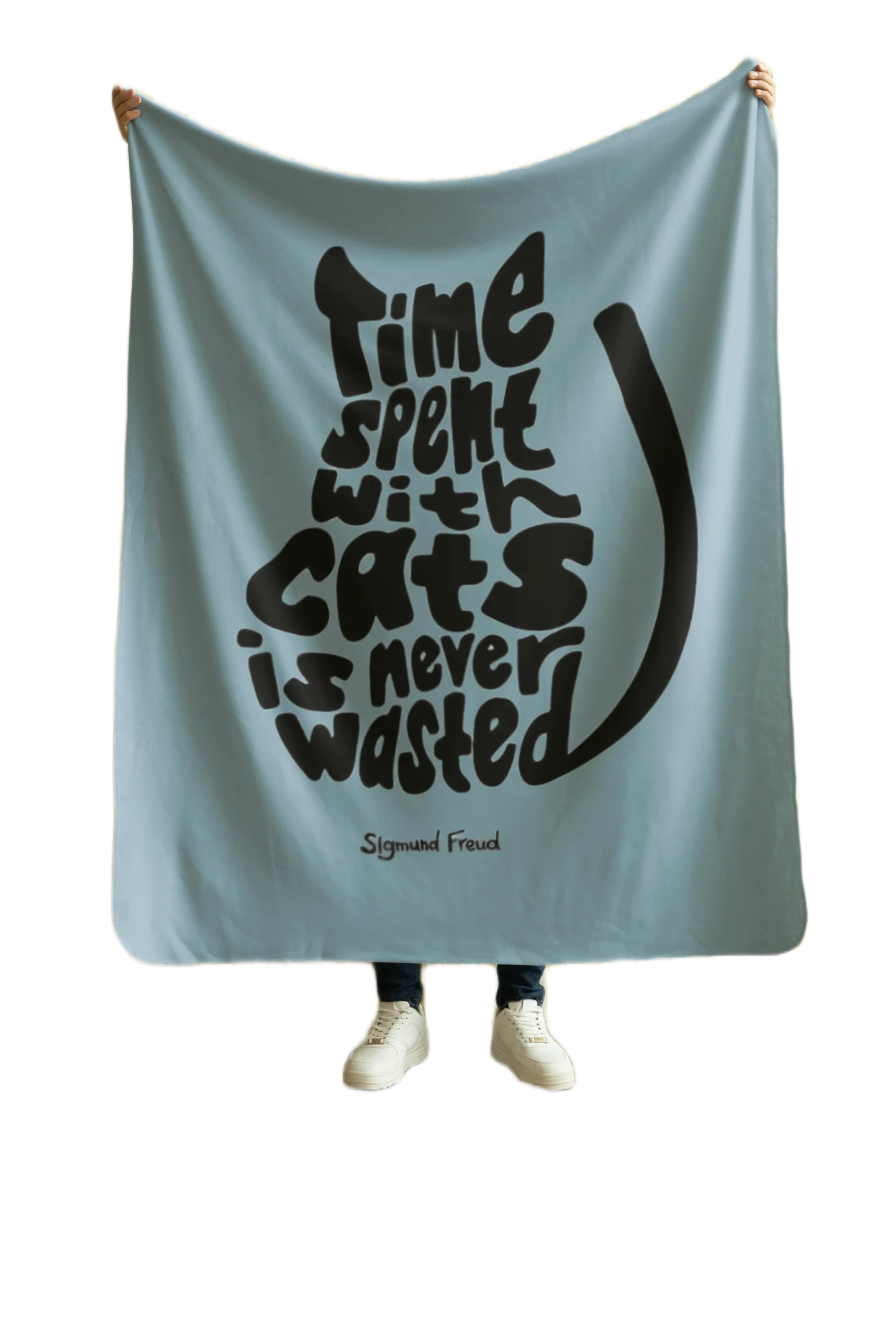 green flannel blanket for black cat lovers